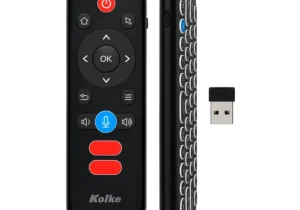 Control Remoto KOLKE con Mini Teclado QWERTY, Función de Voz y Receptor Mini USB
